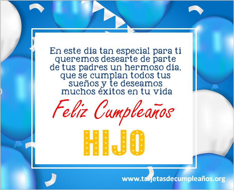 ▷ Tarjetas de Cumpleaños para un Hijo Imágenes con frases ? ?